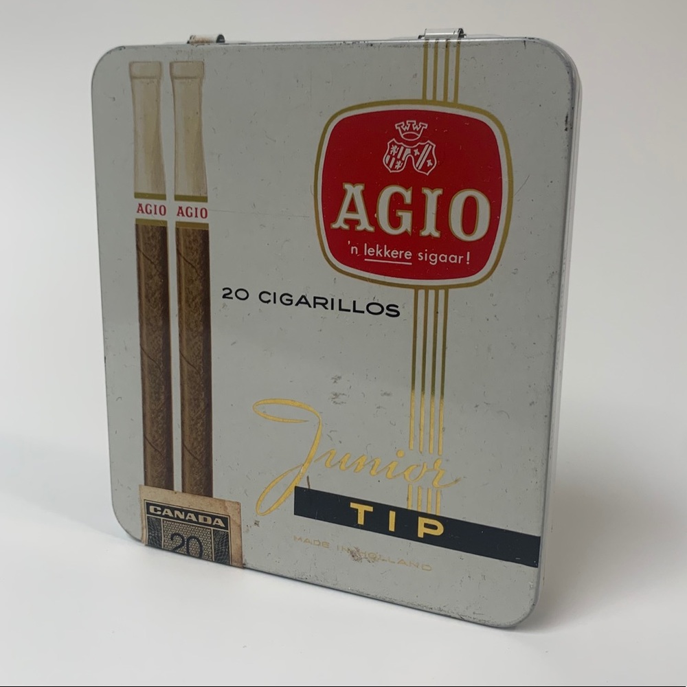 🛎 Vintage | AGIO Junior Tip Cigarette Tin Box